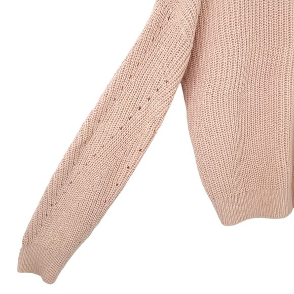 Poof Apparel Light Pink 3 Button Knit V Neck Cardigan Womens M Long Sleeve NEW - Picture 14 of 15